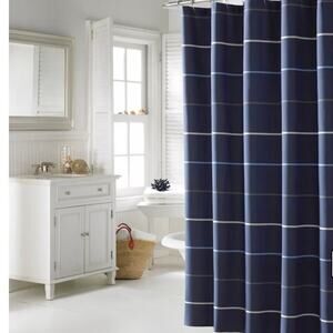 Nautica Blue Stripe Southport Shower Curtain 72x72 New
